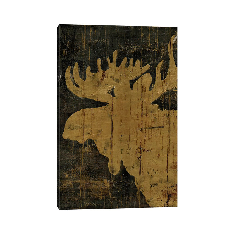 Rustic Lodge Animals Moose by Marie Elaine Cusson - Wrapped Canvas Print, 30.48 cm H x 45.72 cm W