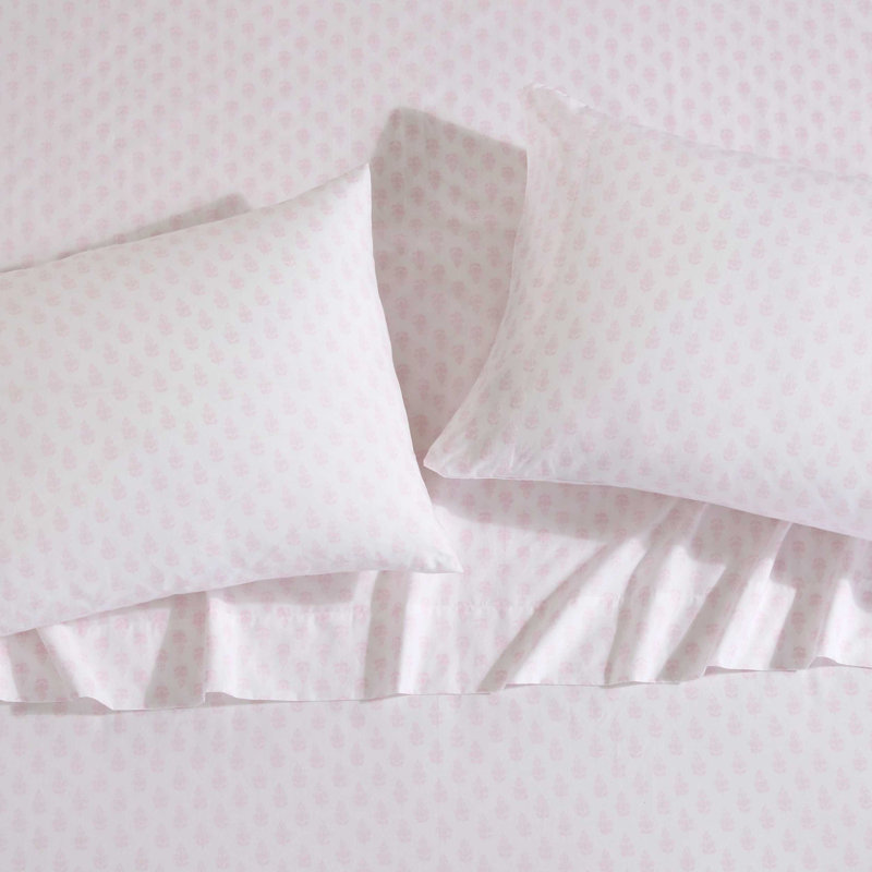 Ensemble de draps en percale de coton Percale Novelty Laura Ashley, Ensemble de draps pour lit simple avec une taie d'