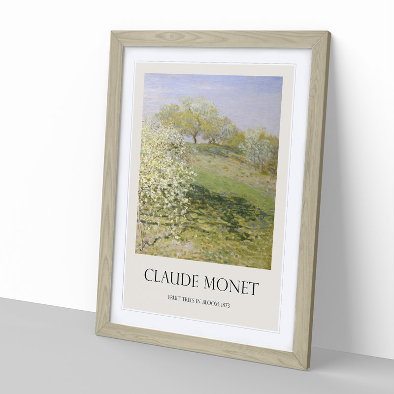 Spring Fruit Trees In Bloom by Claude Monet - Single Picture Frame Print, 48cm H x 36cm W x 2cm D, Oak Framed