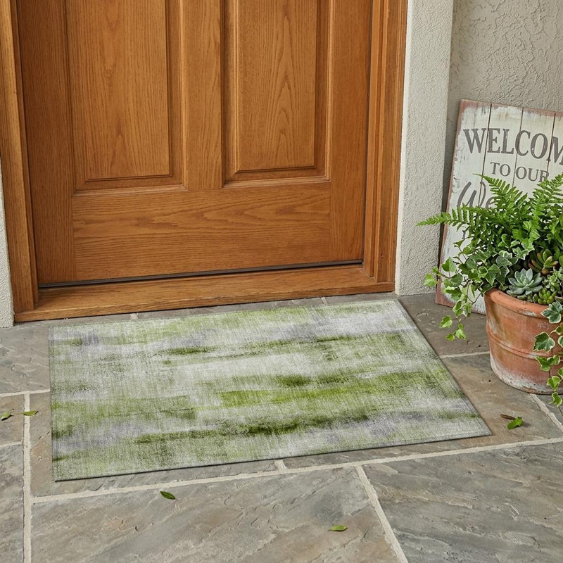 Tapis intérieur antidérapant 2 pi x 3 pi sauge
