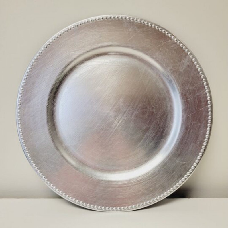 Silver Beaded Edge Charger Plate