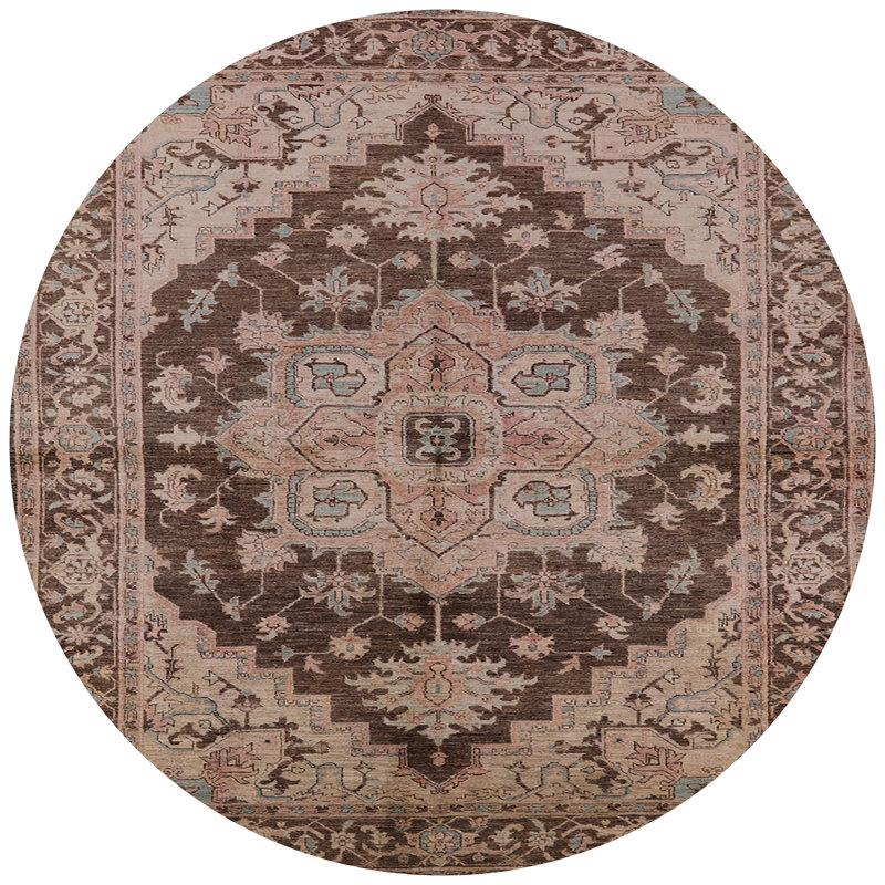 Tapis oriental beige / brun Pavonea, Rond 3 pi