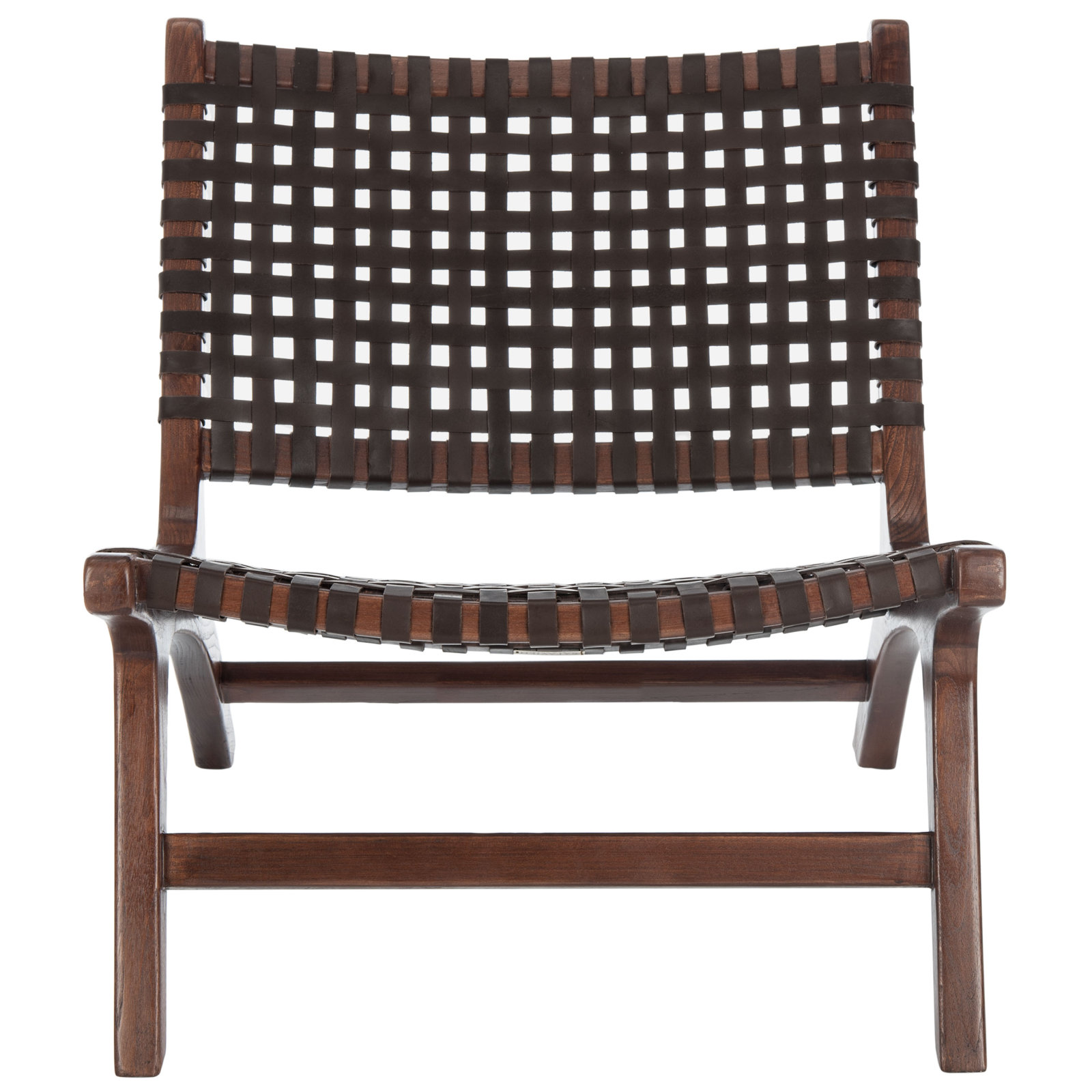 Denman Genuine Leather Side Chair, Brown
