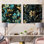 Stembert - Ensemble de 2 pièces murales abstraites Botanicals