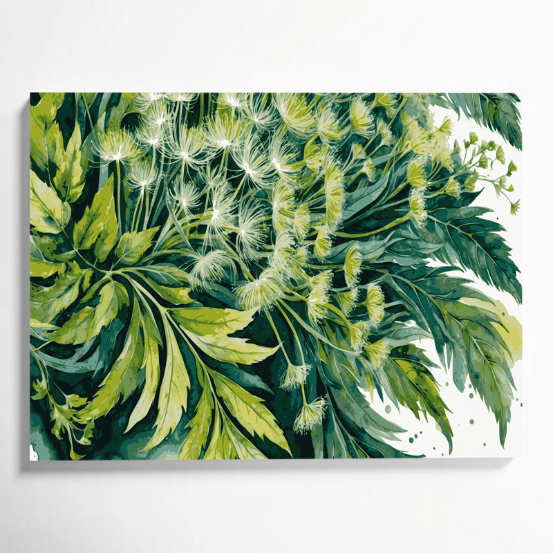 Légumes, pissenlits, verts, art mural sur toile, H 20 po x l 30 po