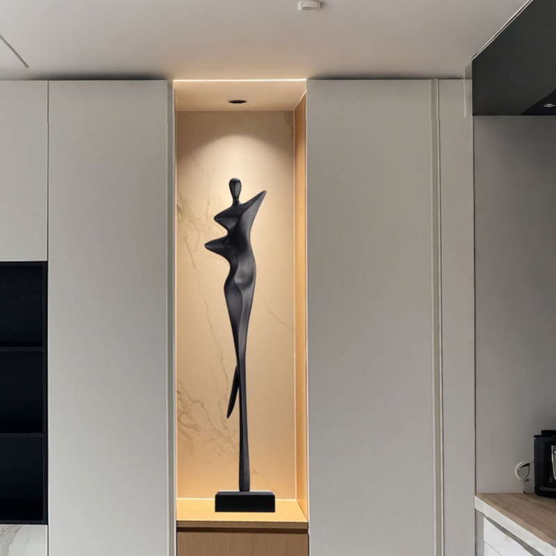 Figurines 70,87 "à motif abstrait noir, Noir, H 70,87 po x l 12,99 po x P 7,87 po