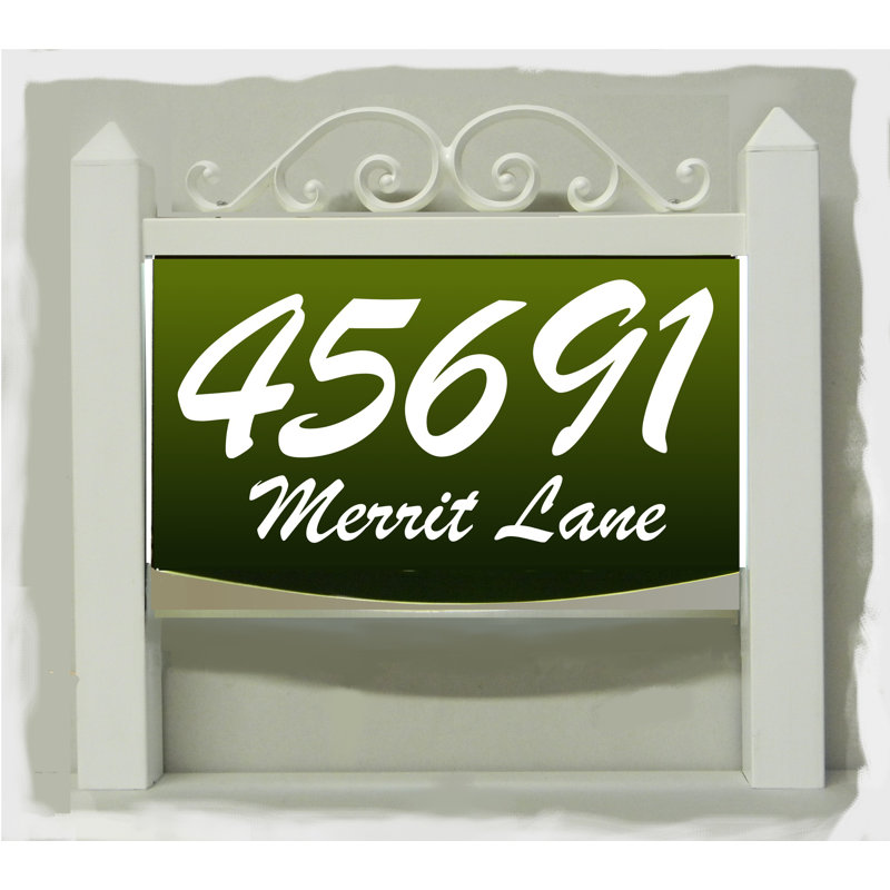 Enseigne d’adresse traditionnelle del avec panneau solaire, Vert, Oui