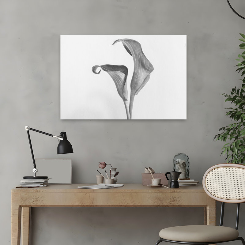 Calla, fleurs abstraites, art mural contemporain, H 24 po x l 16 po