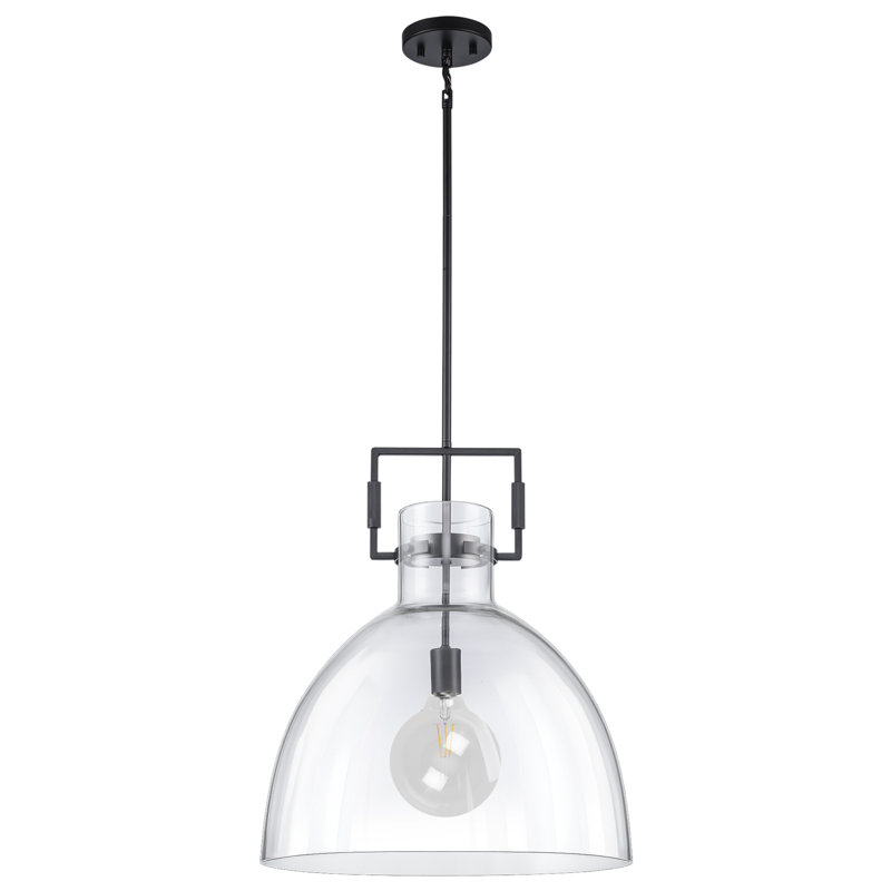 Miami 1-Light Dimmable Dome Pendant, Black