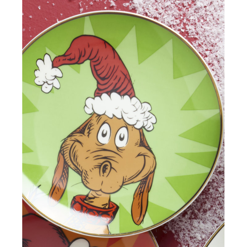 Merry Grinchmas Tidbit Plates, Set of 4