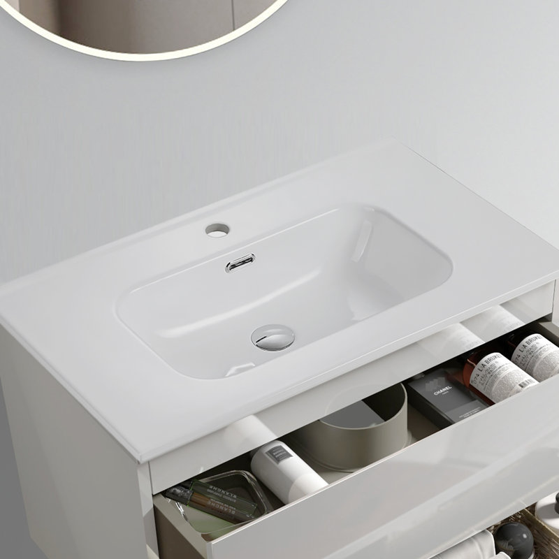 Évier blanc brillant Bb09-30-311, céramique de qualité, style intégré, nettoyage facile, rebord arrondi, poids de 31,05 lb, hauteur de 6,73 po, largeur de 18,16 po, profondeur de la céramique de 30,16 po, structure, rapide