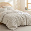 Ensemble d'édredon pour lit très grand boho touffeté 3 pièces - Literie gris foncé foncé Set Ensemble de lit en jacquard de ferme avec broderie, douceur toutes saisons pour chambres douillettes et cadeaux boho-chic-105490889-105490890