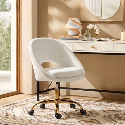 Louise Velvet Modern Task Chair with Ergonomic Design