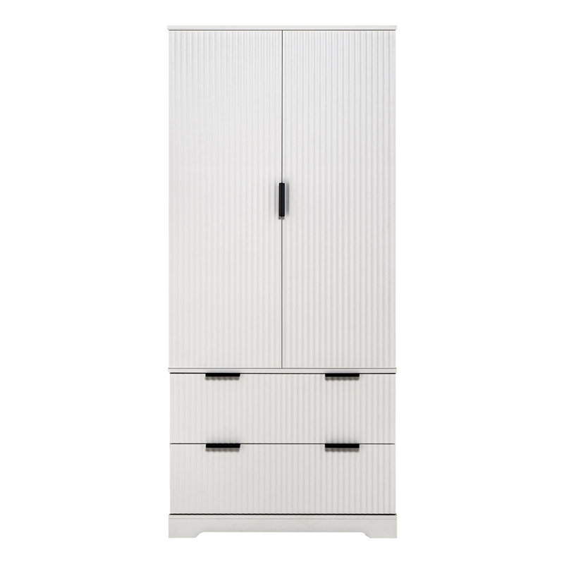 72" Modern Fluted Kitchen Pantry Cabinet with 2 Large Drawers & 8-Door Spice Rack, Freestanding Storage Organizer for Bathroom, Dining Room, Office, Entryway