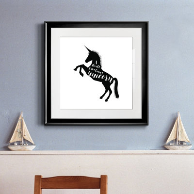 Devrait avoir été une licorne - cadre photo, impression d'art textuel