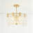 4 - Light Gold Flush Mount Ceiling Light With Textured Glass