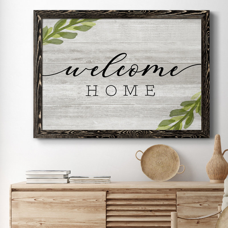 Welcome Home - Reproduction de photo sur toile, H 37,5 po x l 27,5 po x P 1,5 po, Cadre noir