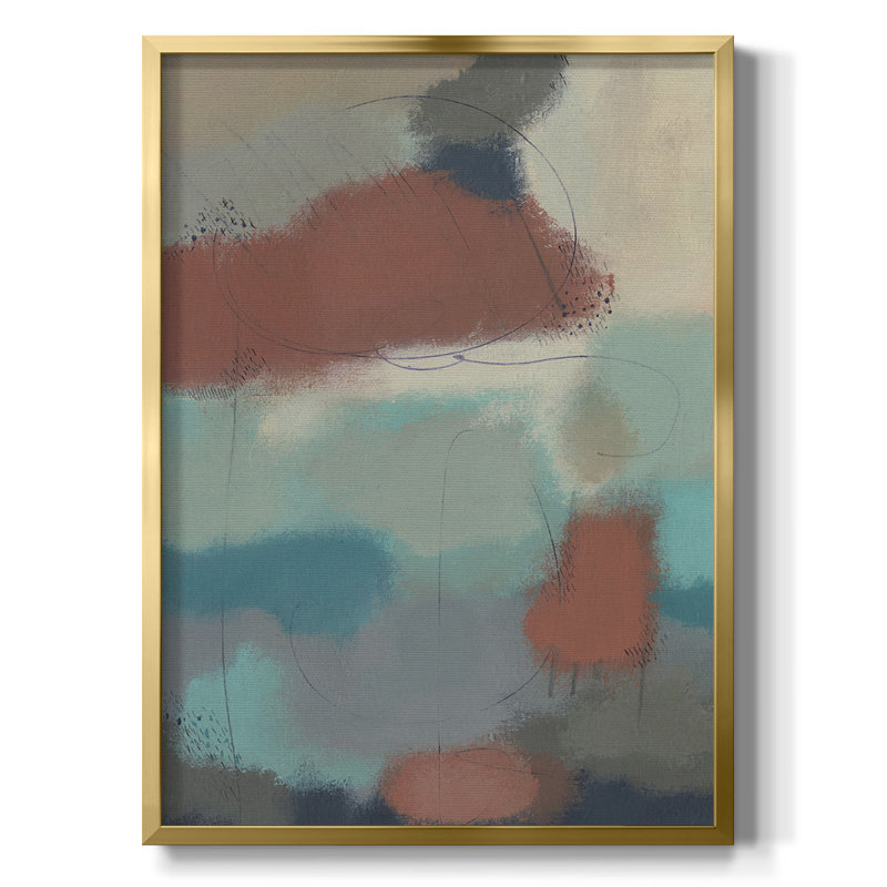 Delos Floating By II - Picture Frame Print, 42.5" H x 30.5" W, No Mat, Gold Framed Canvas