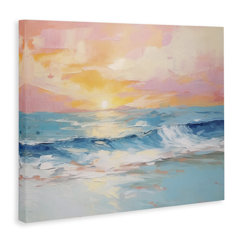  «Beach Waves Bright Sunset» par Arlington Prints, H 30 po x l 40 po
