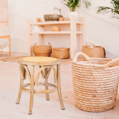 Solid + Manufactured Wood Accent Stool