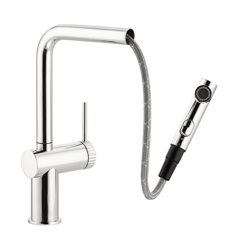 Abode Fraction Single Lever Pull Out Spray Tap, Chrome