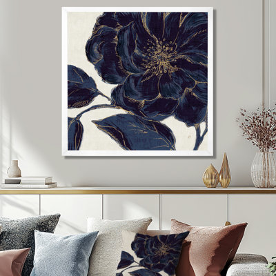 «Rose», art floral sur toile, doré doré foncé