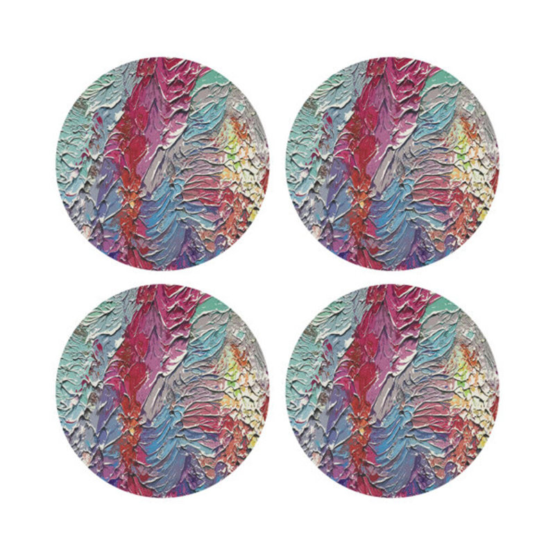 Paint Brights Vegan Leather Round Coasters
