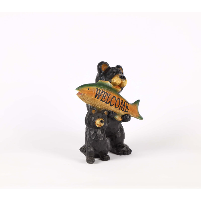  Bears Hold Fish Garden Sign
