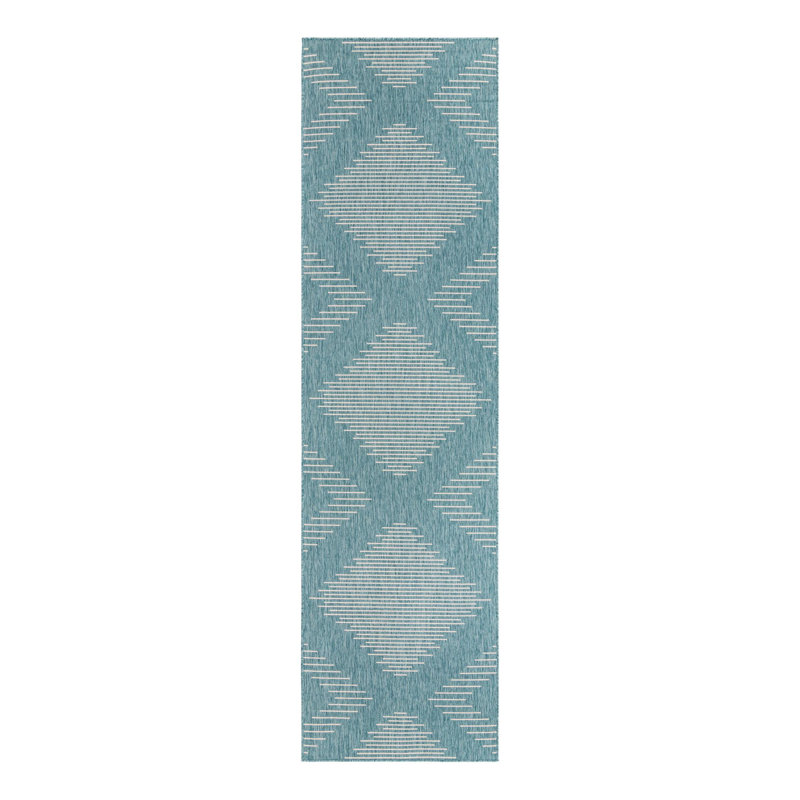 Striped Indoor / Outdoor Rug, Runner 3'3" x 12'