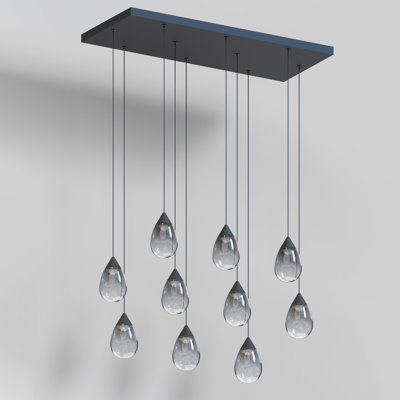 Aliceann 10 Light Glass Dimmable LED Pendant