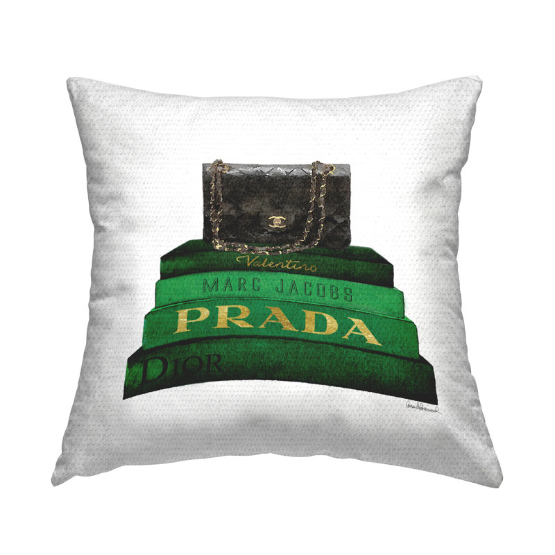 Coussin d'extérieur imprimé vert Green Fashion Designer