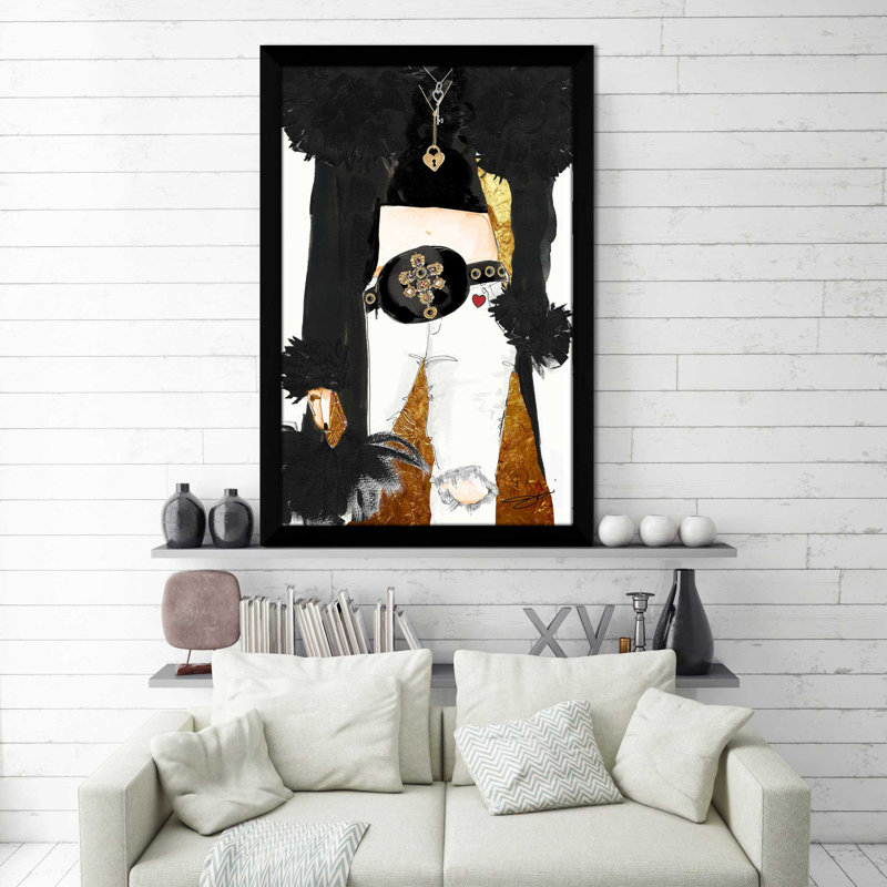 Bienheureux (vertical) - Peinture, H 49,5 po x l 33,5 po x P 1 po, Cadre noir