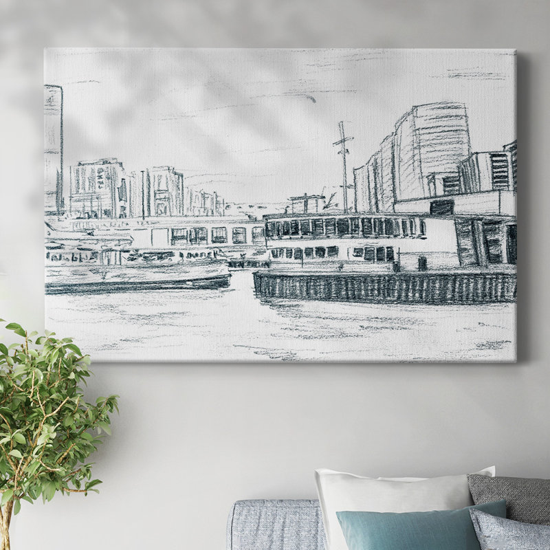 Ferryboats III-Gallery Wrapped Canvas, 32" H x 48" W
