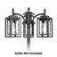 Lampe sur pied extérieure à 3 têtes de 200 cm (78,7 po) avec lanternes en verre à effet ondulé, style moderne, pour allée, chemin, cour et jardin, noir mat, ampoules non incluses