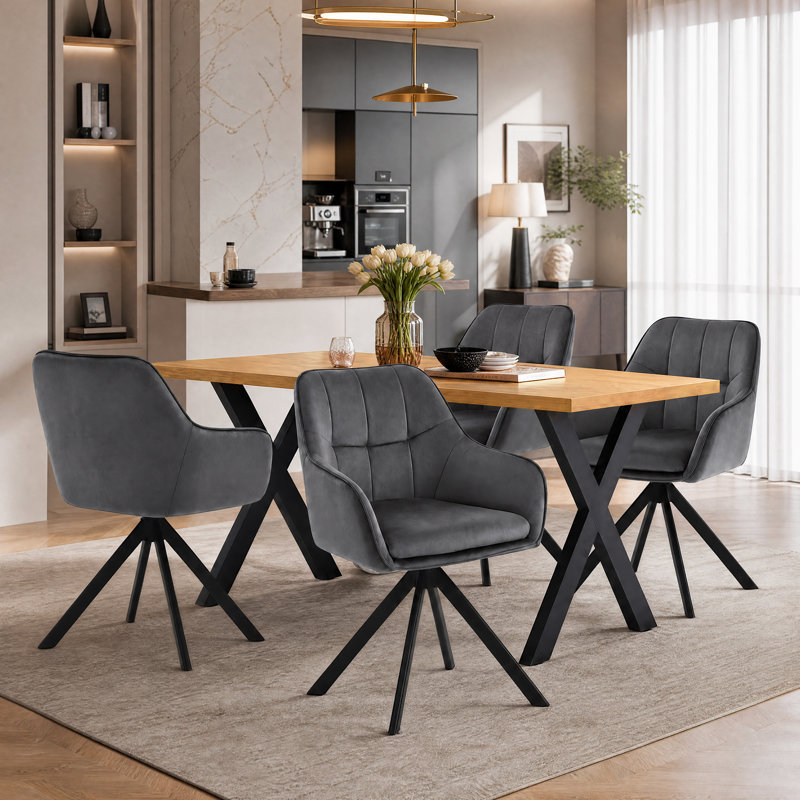 4 -Person Dining Set, Dark Grey