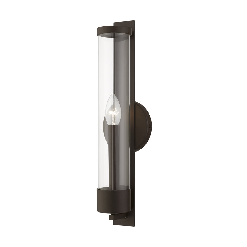 Castleton Steel Candle Wall Light, 18" H x 4.75" W x 3.9" D, Bronze