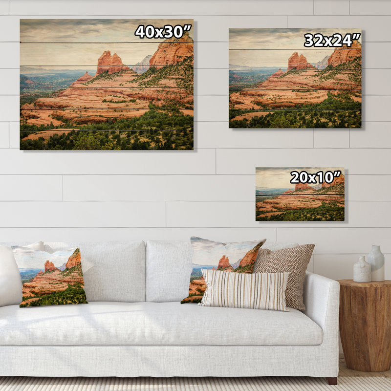 Magnifique photo de Sedona, Arizona, sur bois, H 30 po x l 40 po x P 0,78 po