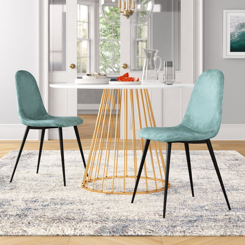 Mcneel 49cm H Polyester Blend Upholstered Side Chair, Aqua