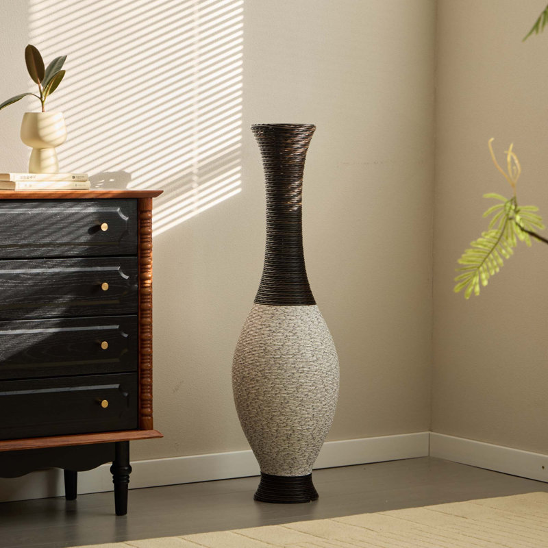 Vase de plancher sur pied debout - Rotin artificiel durable - Élégant
