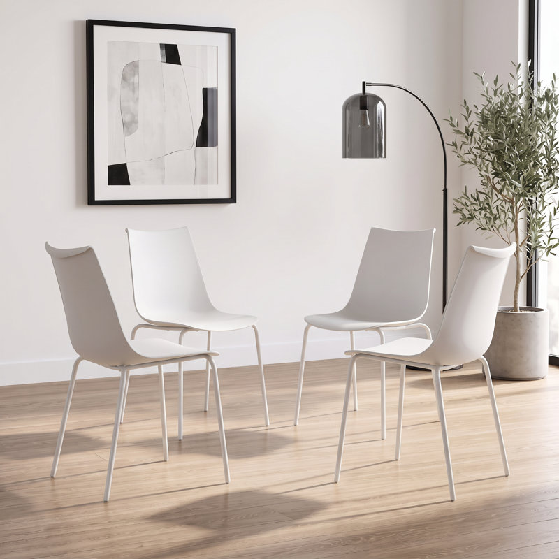 Stackable Dining Chairs, White