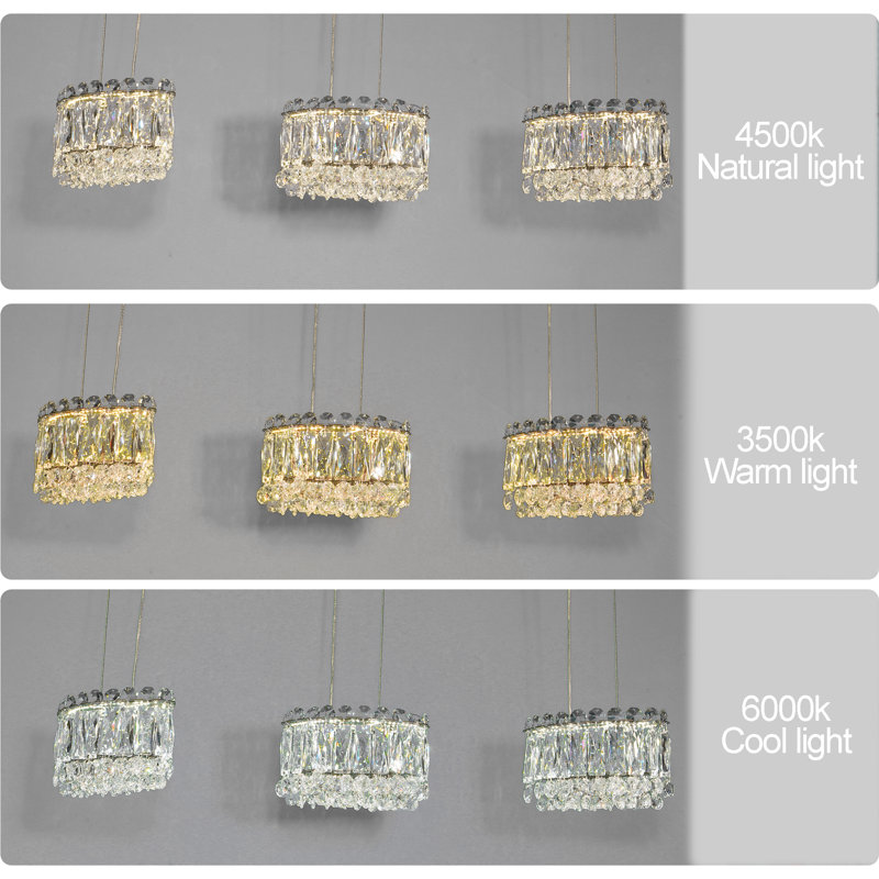 Luminaire suspendu en cristal 3 lumières pour cuisine, lustre de salle à manger
