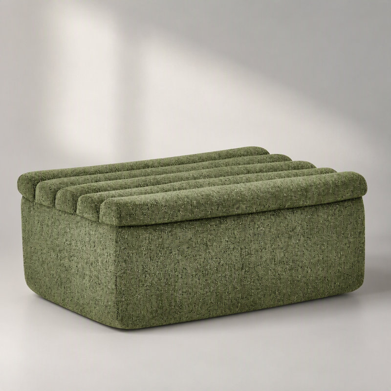 Pouf polyvalent en chenille pour canapé modulaire, solution d'assise compacte et élégante pour toutes les pièces, Vert