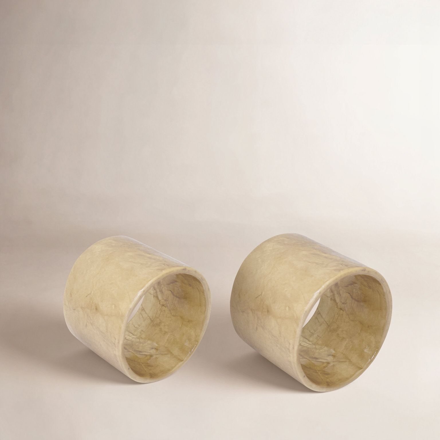 Radiant Capiz Napkin Rings, Gold