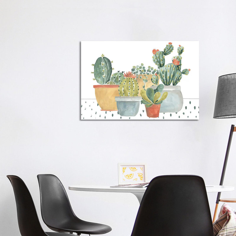 Simple Succulent by June Erica Vess - Wrapped Canvas Painting, 101.6 cm H x 66.04 cm W x 1.91 cm D