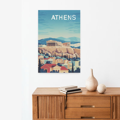 Athens Acropolis Vista by Andreas Magnusson - Wrapped Canvas Print