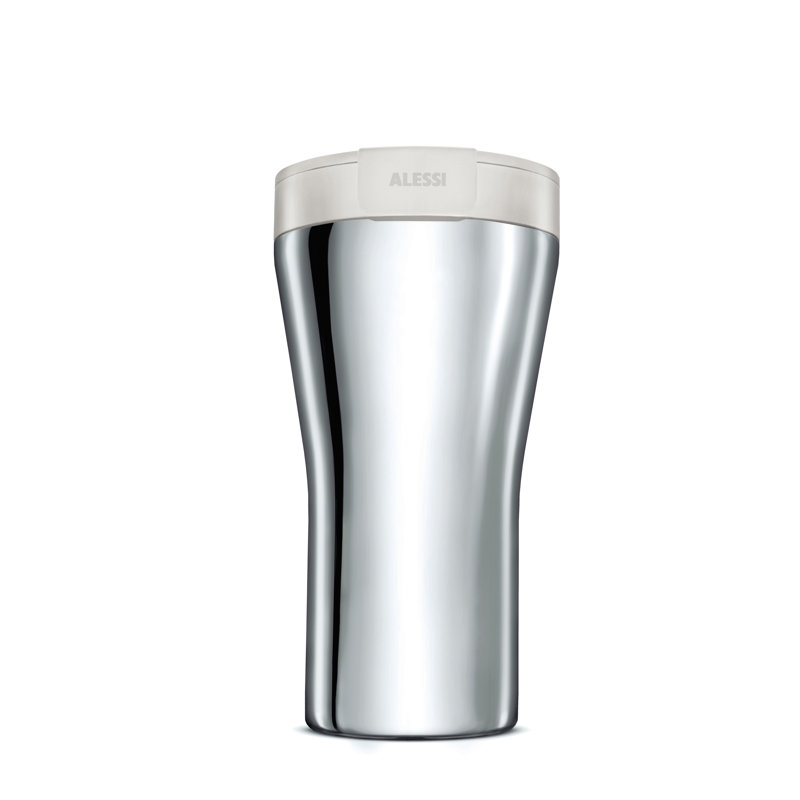 White Stainless Steel Double-Walled Travel Mug