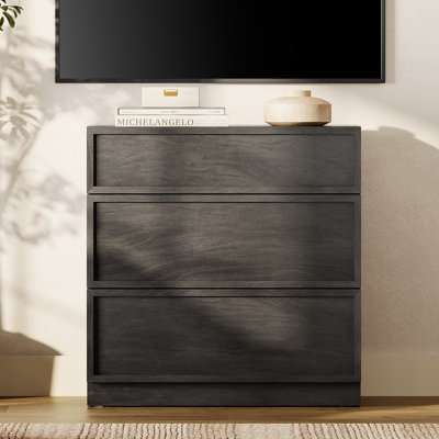 Meuble télé moderne pour téléviseur de 40 po ou moins, meuble télé avec 3 tiroirs, meuble multimédia pour le salon et la chambre à coucher