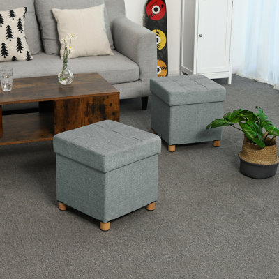 Bonnefoy 38 cm W Tufted Square Ottoman with Storage