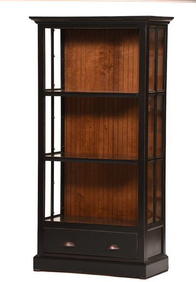Southville Storage Bookcase, Concord Cherry, Interesting Aqua