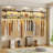 59-Inch Clothes Rack With Top Shelf, 2 Tiers Wall Mounted Shelves With Hanging Rod For Laundry Room-1918087217-1918087231